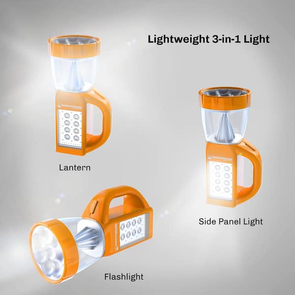 Wakeman Outdoors LED Lantern Flashlight Combo 3-in-1 Portable