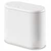 Dracelo 2.1 Gal. Slim Bathroom Plastic Trash Can with Press Top Lid in. White B0B7WSY7MP