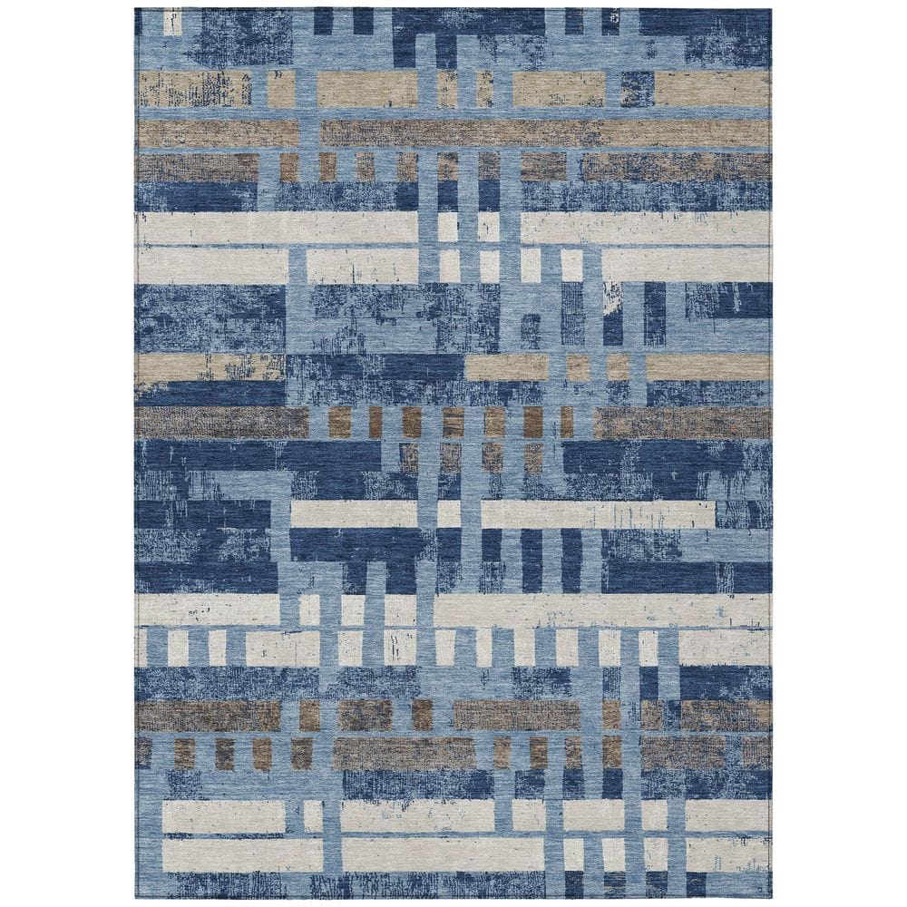 Chantille Machine Washable Indoor/Outdoor Abstract ACN2897 Denim 3 ft. x 5 ft. Area Rug price history on PriceWatchPro