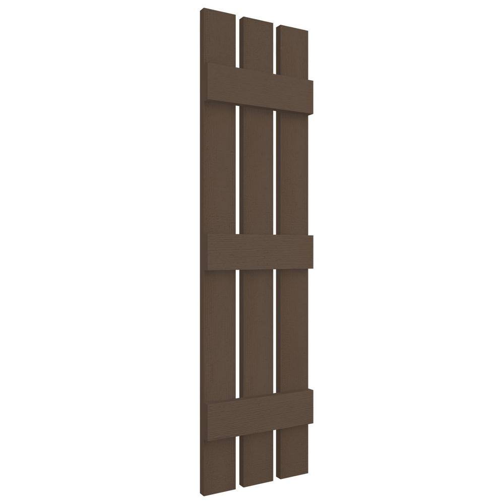 French Roast Vinyl Board and Batten Decorative Shutters, 12" x 59"