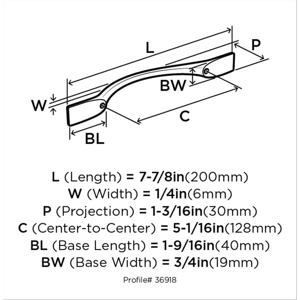 Champagne Bronze Modern Arch Cabinet Pull with Mounting Hardware