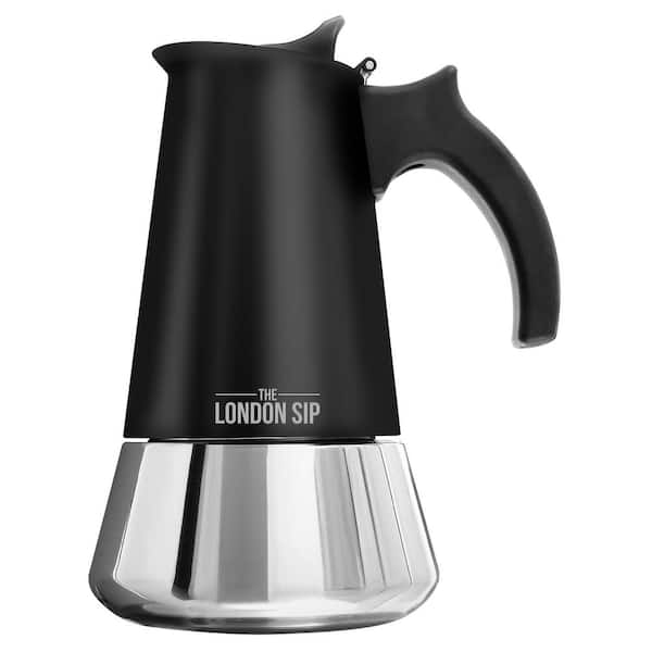 The London Sip London Sip Stovetop Espresso Maker 10-Cup, Matte Black
