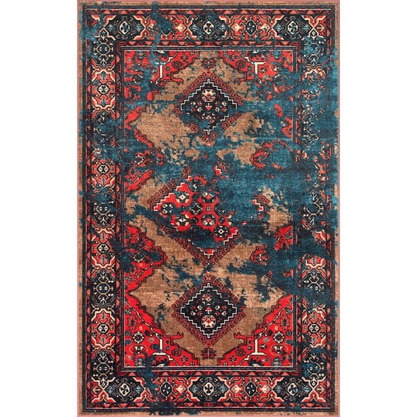 nuLOOM Lavonna Distressed Tribal Multi 4 ft. x 6 ft. Area Rug