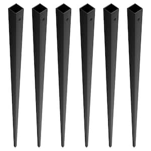 11-Pack 44 in. x 0.5 in. Square Aluminum Staircase Balusters with Screws, Hollow Straight Deck Railing, Satin Black