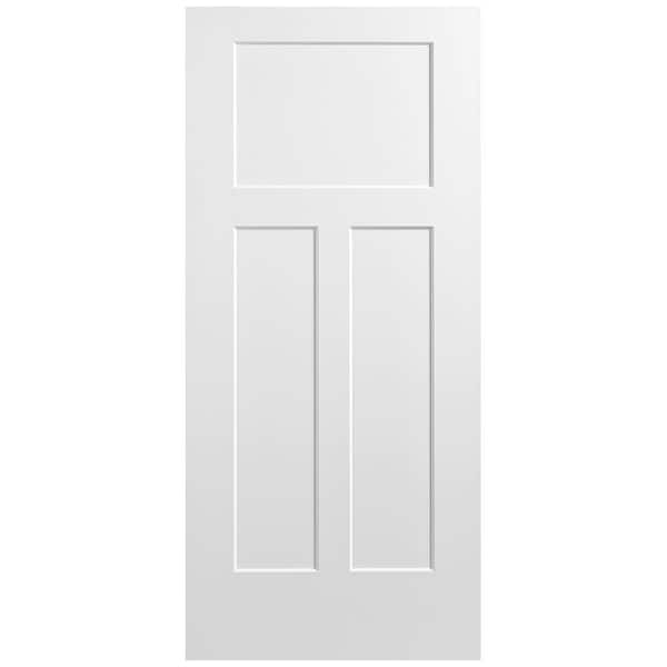 Masonite 36 in. x 80 in. 3-Panel Winslow Single Bore Solid Core Primed Molded Composite Interior Door Slab