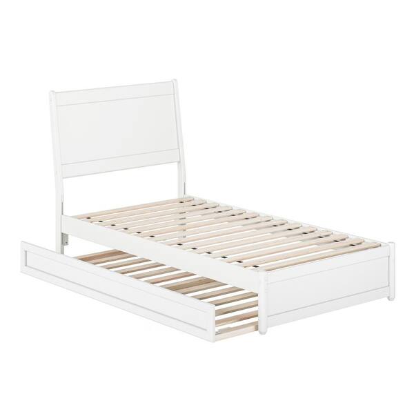 AFI Casanova White Solid Wood Frame Twin Platform Bed with Panel ...