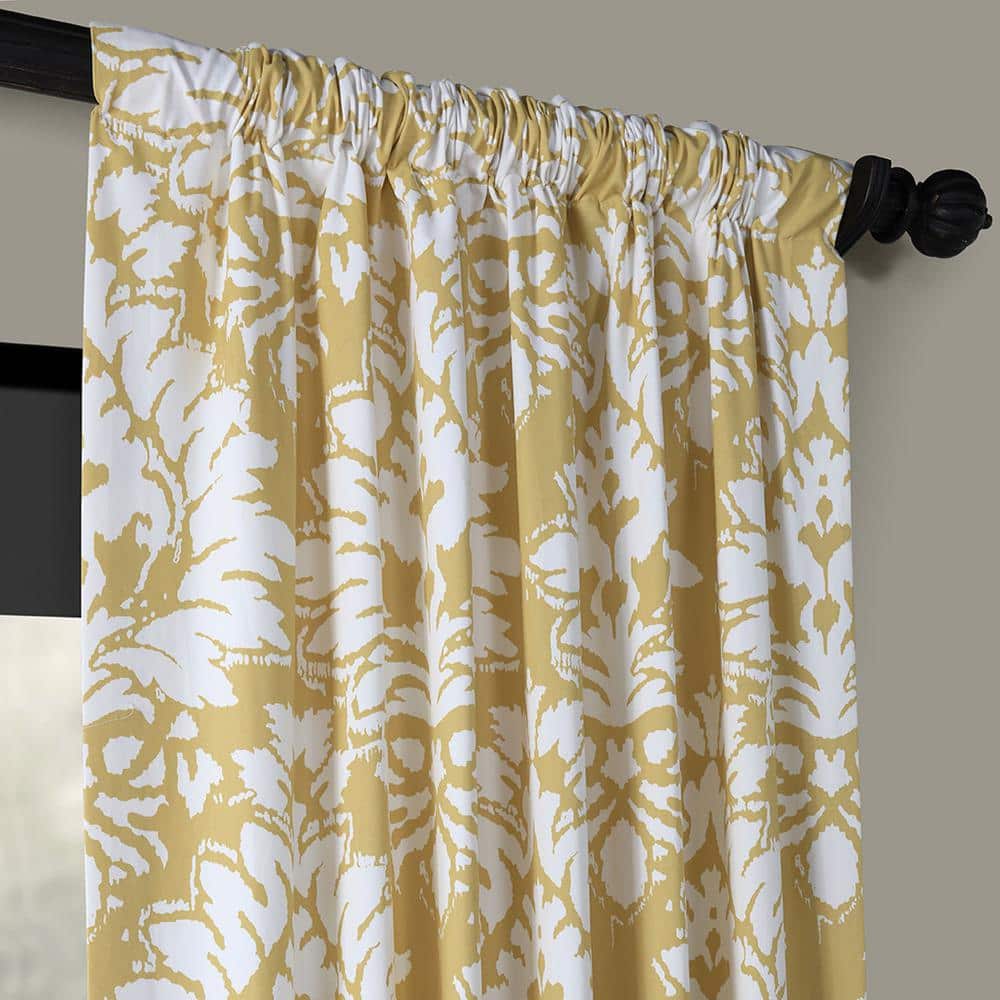 Lacuna Sun Yellow Cotton Room Darkening Curtain Panel