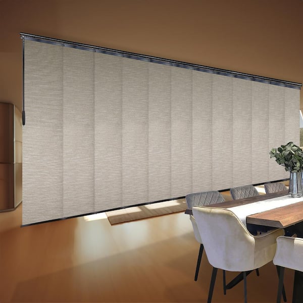 EMOH Hemp 140 in. x 260 in. W x 94 in. L Adjustable 12-Panel, Black Double Rail Panel Track with 23.5 in. Slates