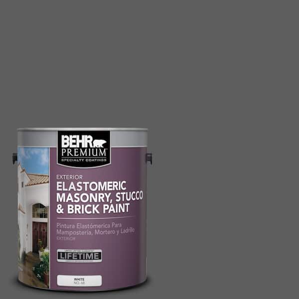 1 gal. #N520-6 Asphalt Gray Elastomeric Masonry, Stucco and Brick Exterior Paint