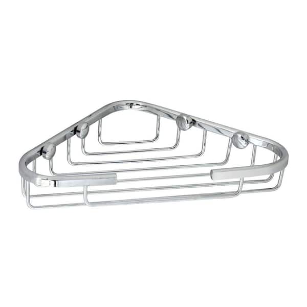 MODONA Large 6 in. x 6 in. Stainless Steel Corner Soap Basket in Polished Chrome