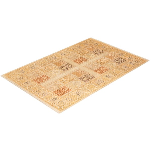 Mogul One-of-a-Kind Traditional Ivory 6 ft. 2 in. x 9 ft. 2 in. Oriental Area Rug