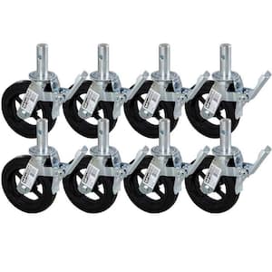 8-inch Heavy-Duty Caster Wheel with Double-Lock Locking Pedal for Metaltech Scaffolding, 8-Pack