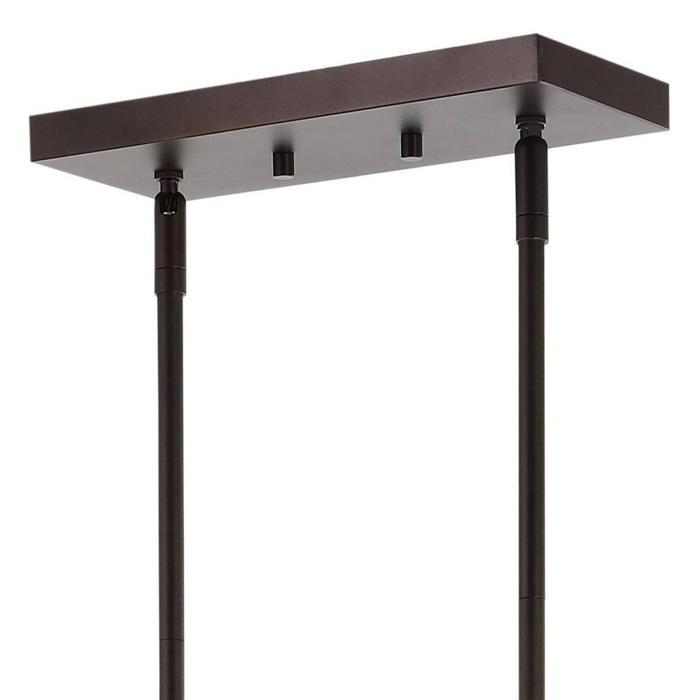 Julian 56.5" Oil-Rubbed Bronze LED Linear Pendant with Clear Glass Globes