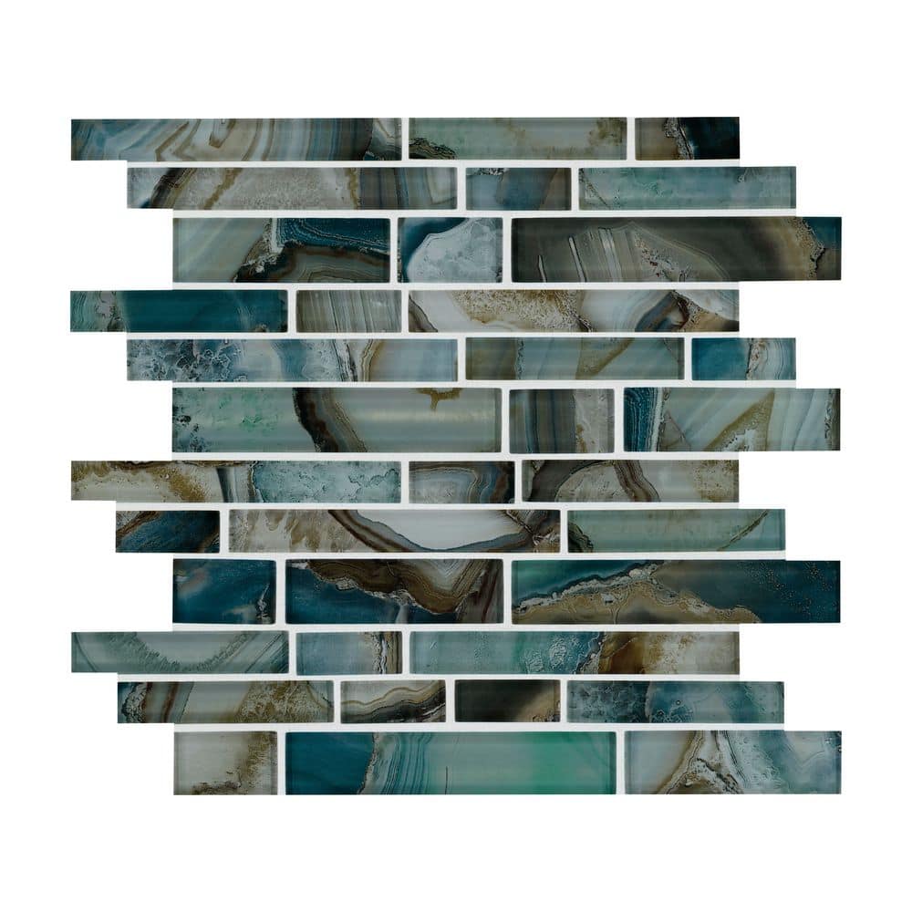 Take Home Tile Sample-Night Sky 4 in. x 4 in. Mesh-Mounted Glossy Mosaic Glass Wall Tile price history on PriceWatchPro