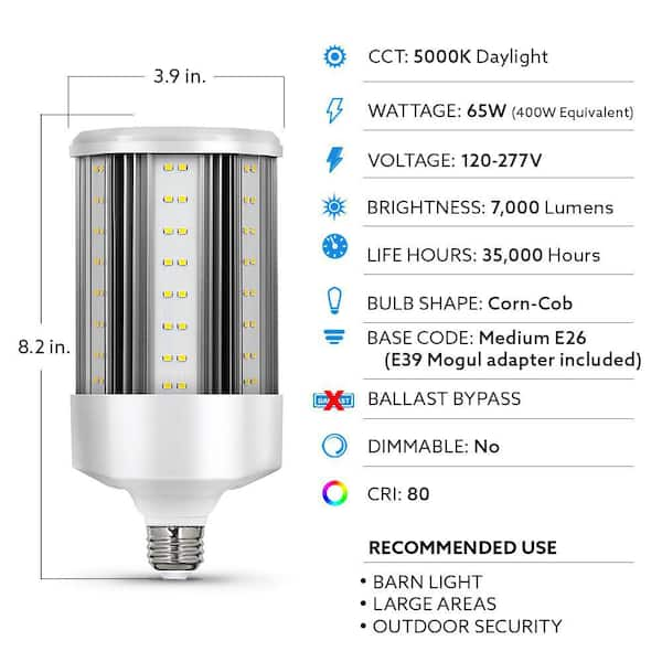 Feit Electric 400 Watt Equivalent Corn Cob E26 Base with E39 Mogul