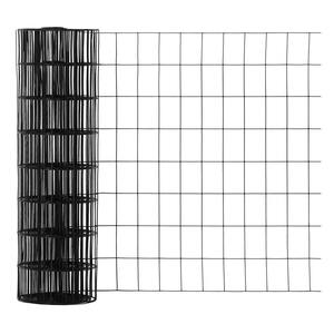 Fencer Wire 4 ft. x 50 ft. 16-Gauge Black Vinyl Coated Welded Wire Fence with 3 in. x 2 in. Mesh, Black Garden Welded Mesh