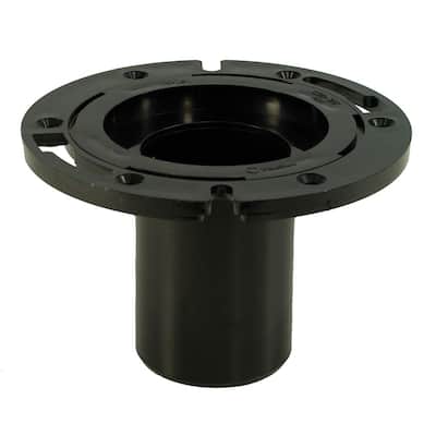 7 in. O.D. ABS Closet (Toilet) Flange with 4 in. Long Barrel and Plastic Adjustable Ring, Fits Inside 3 in. Sch. 40 Pipe