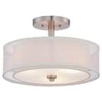Parsons Studio 3-Light Brushed Nickel Semi-Flush Mount Light