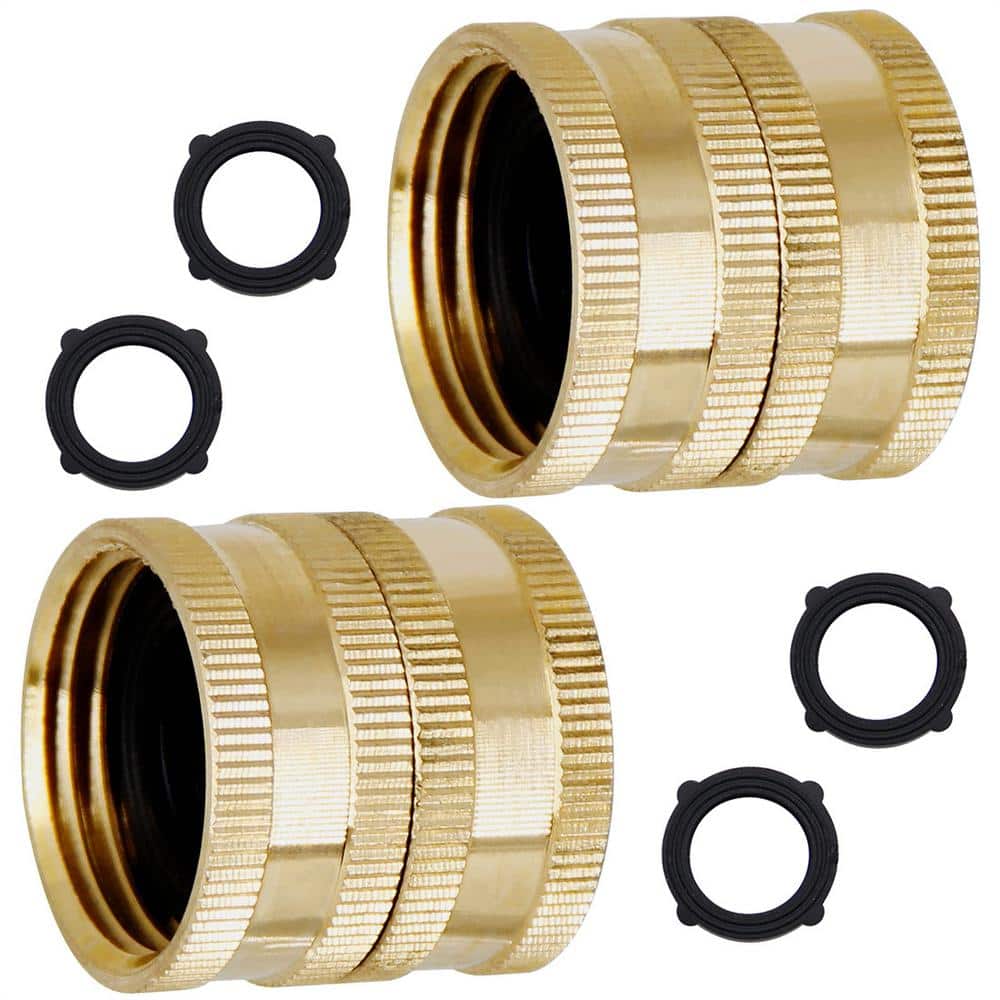 3/4 in. Heavy-Duty Brass Garden Hose Connector with Dual Swivel for Male Ho