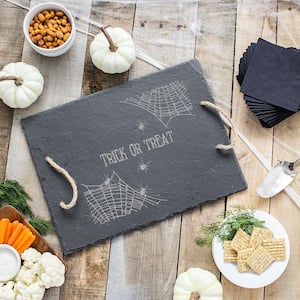 12 in. Spider Web Halloween Slate Serving Tray