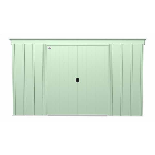 Arrow 10 ft. x 4 ft. Green Metal Storage Shed With Pent Style Roof 35 ...