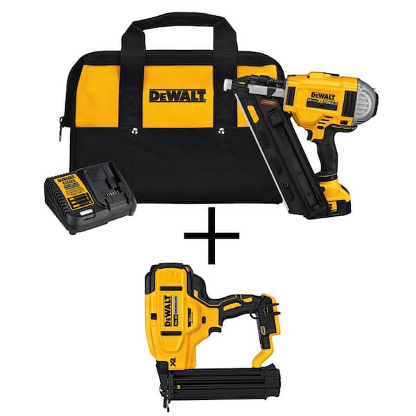 DEWALT 20V MAX Lithium-Ion Cordless Brushless 2-Speed Framing Nailer and 18-Gauge Brad Nailer (Tools Only) DCN692M1680B - The Home Depot