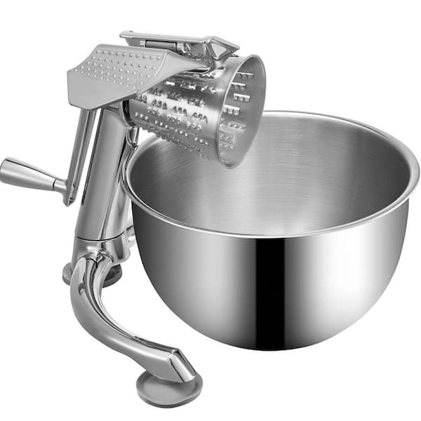 Zinc Alloy Rotary Vegetable Mandoline, Manual Cheese Mandoline with 5 Stainless Steel Cutting Cones