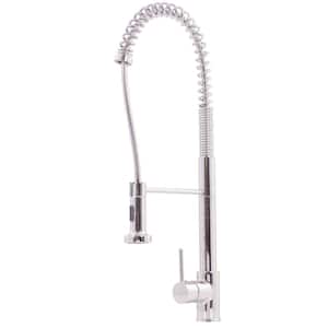 Single Handle Commercial Pull-Down Sprayer Kitchen Faucet with Dual Action in Chrome
