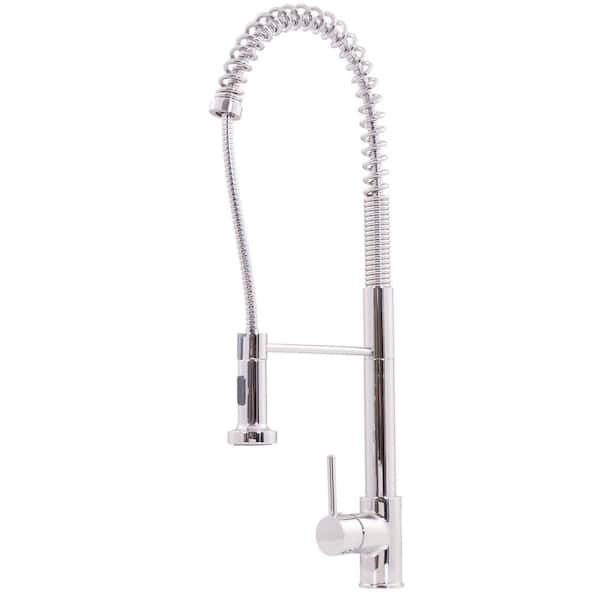 Novatto Single Handle Commercial Pull-Down Sprayer Kitchen Faucet with Dual Action in Chrome