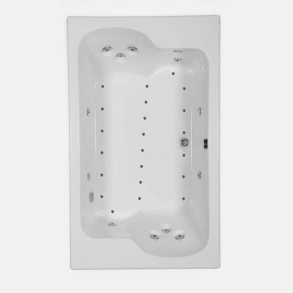 Comfortflo 72 in. Acrylic Rectangular Drop-in Air and Whirlpool Bathtub in White