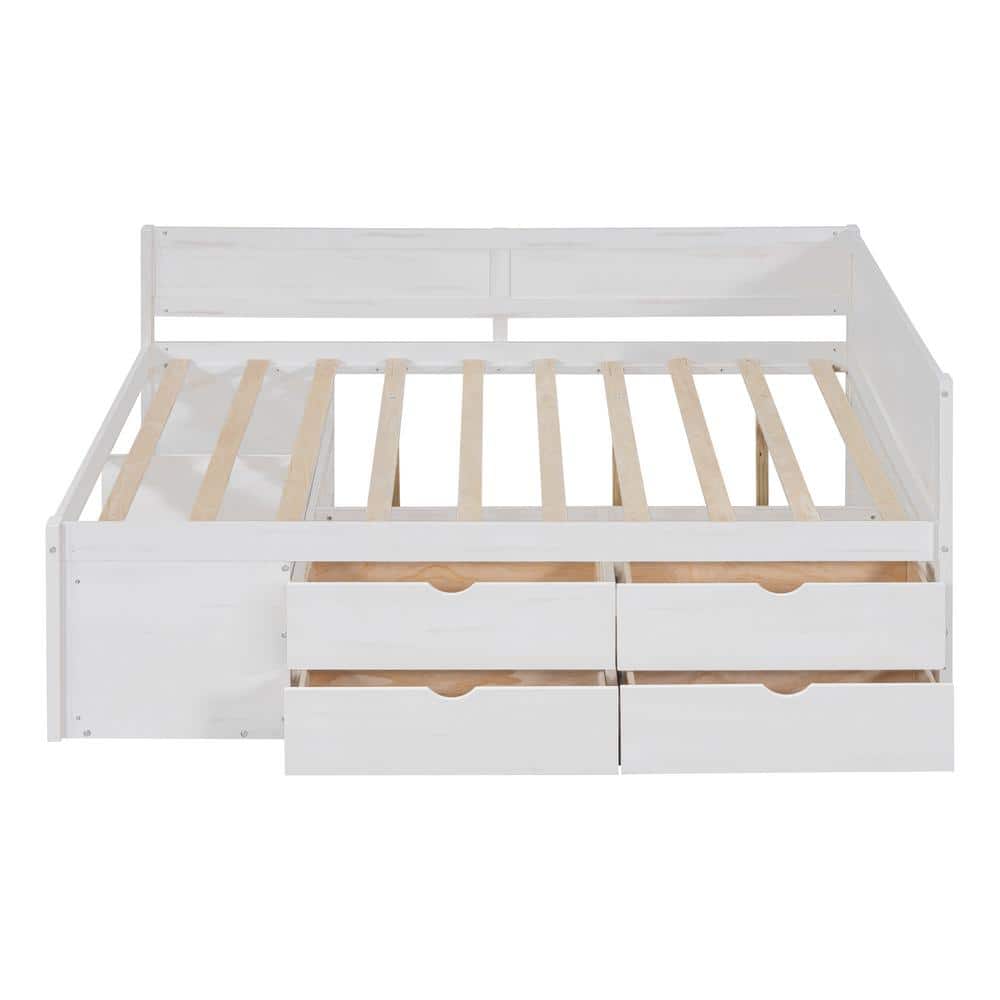 Gray Full Size Daybed with Drawers and Shelves - thumbnail 6