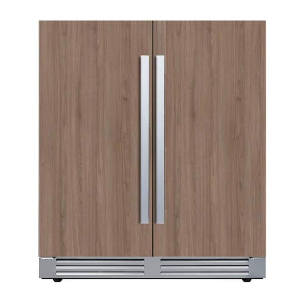 30 in. Dual Zone 33-Wine Bottles and 80-Cans Panel Ready Beverage and Wine Cooler in Stainless Steel