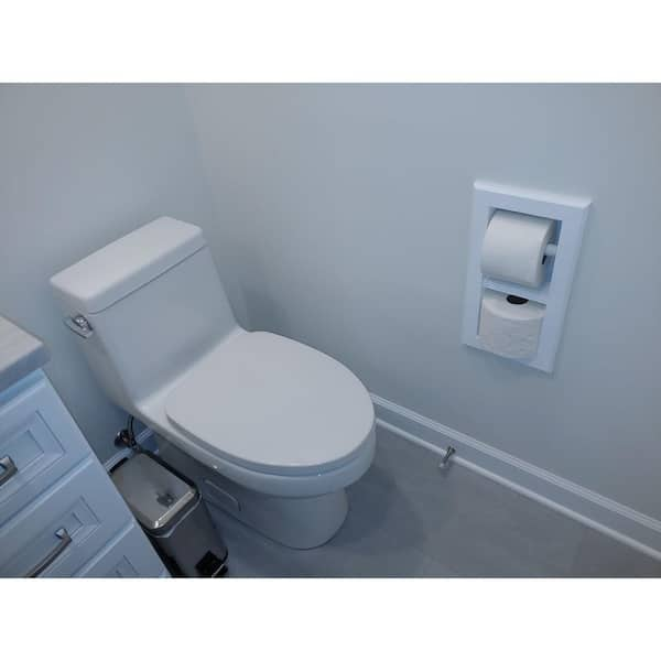 Brentwood-18, Recessed Wood Double Toilet Paper Holder