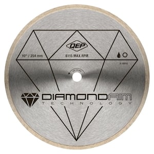 QEP 10 in. Premium Diamond Blade for Wet Cutting Porcelain and Ceramic ...