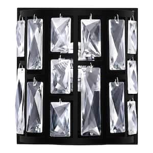 Kristella 1-Light Matte Black Clear Glass Indoor Wall Sconce