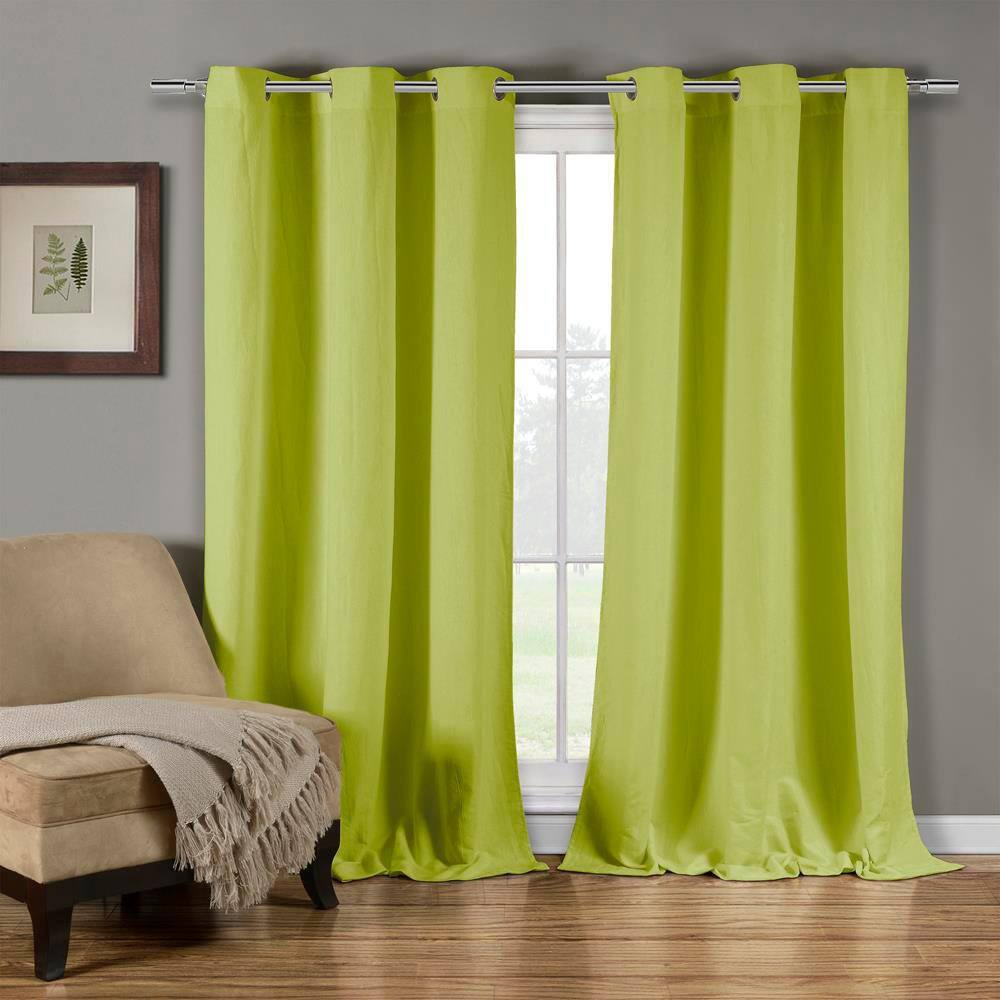 Mildred 38 in. W x 84 in. L Polyester Window Panel in Green Apple