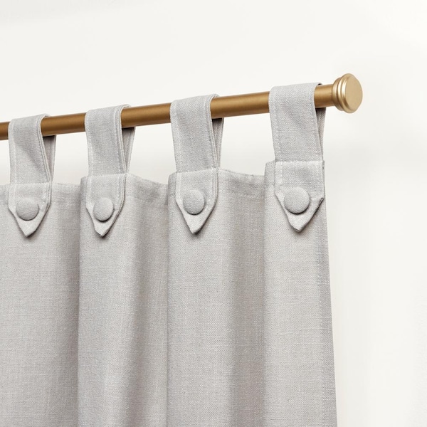Peterson Silver Solid Light Filtering Tuxedo Tab Top Curtain, 54 in. W x 96 in. L (Set of 2)