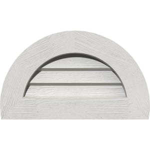 17" x 11" Half Round Primed Rough Sawn Western Red Cedar Wood Paintable Gable Louver Vent Non-Functional