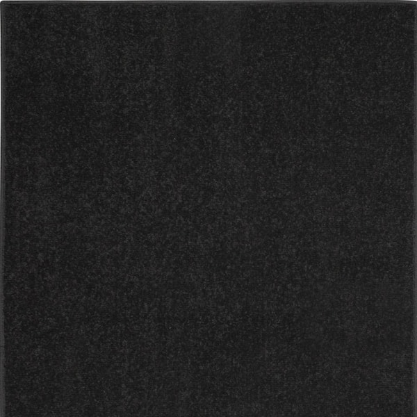Charlie Black Solid Color 2 ft. x 4 ft. Indoor/Outdoor Runner Rug