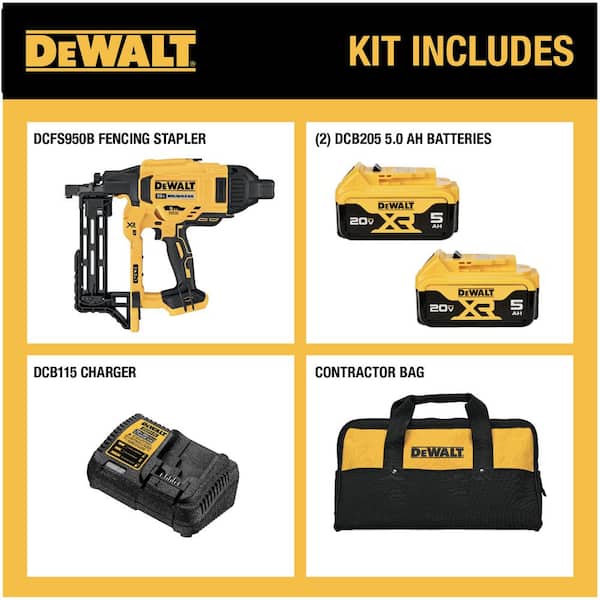 20V MAX Lithium-Ion 9-Gauge Cordless Fencing Stapler Kit with (2) 5.0Ah Batteries, Charger and Bag