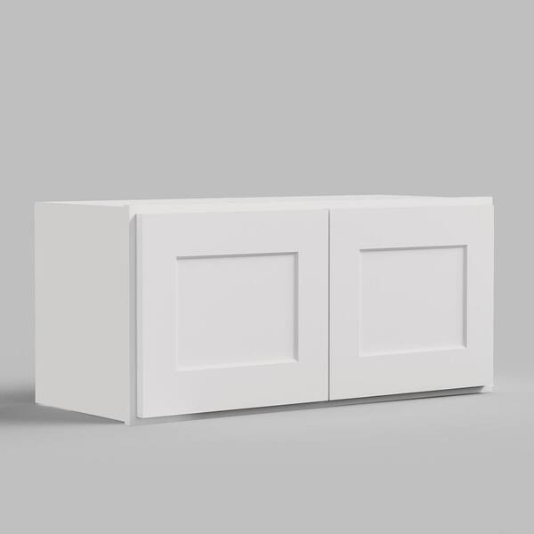 36 in. W x 12 in. D x 18 in. H Shaker Dove Plywood Ready to Assemble Kitchen Wall Cabinet with Doors and Shelves
