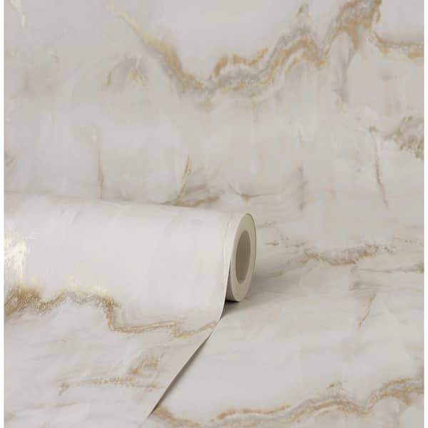 Cream and Gold Marble Contact Paper