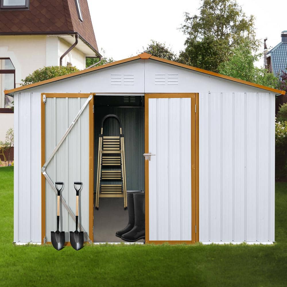 10 ft.W x 12 ft.D Outdoor Metal Shed Utility Tool House with Aluminum Alloy