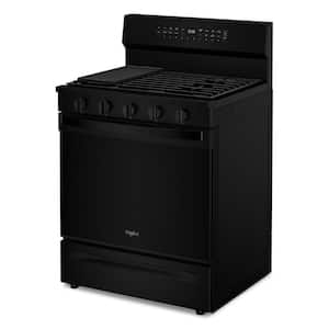 30 in. 5-Burners Freestanding Gas Range in Black with Air Cooking Technology