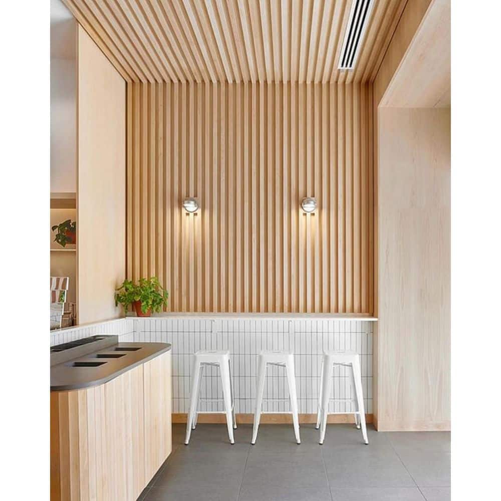 106" Light Oak Finished Wood Wall Paneling