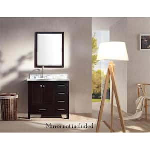 Cambridge 37 in. W x 22 in. D x 36 in. H Bath Vanity in Espresso with Carrara White Marble Top