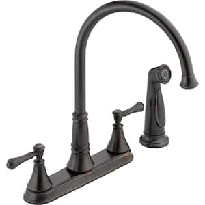 Cassidy 2-Handle Standard Kitchen Faucet with Side Sprayer in Venetian Bronze