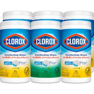 75-Count Crisp Lemon and Fresh Scent Bleach Free Disinfecting Cleaning Wipes (6-Pack)