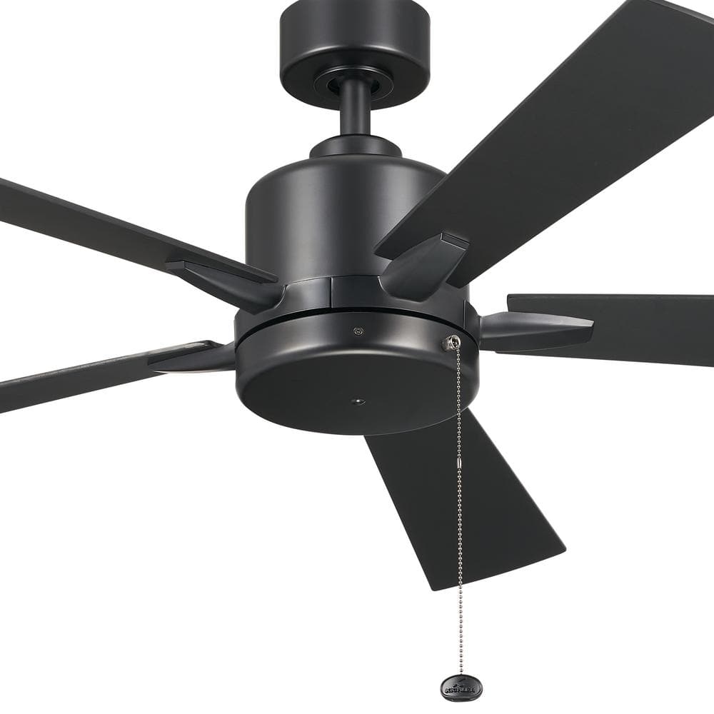 Lucian II 52'' Satin Black Ceiling Fan with Reversible Blades