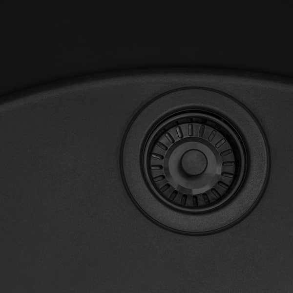 3.5 in. Kitchen Sink Basket Strainer Drain Assembly in Matte Black Finish